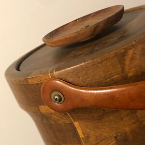 MCM Wood Style Bucket with Lid and Handle